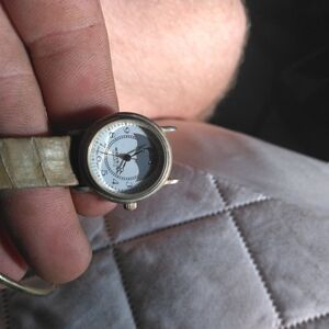 Gold Analog Watch with White Dial